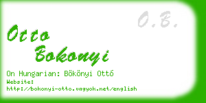 otto bokonyi business card